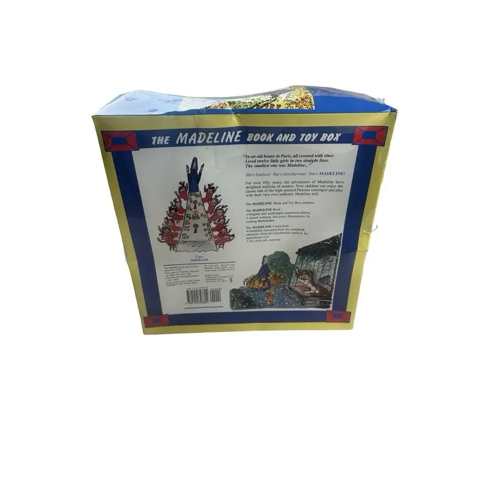 Eden Toys Madeline Book & Toy Box Set 1991 9in Cloth Doll + Book New Sealed